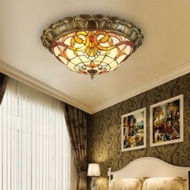 Dome Stained Glass Flush Mount Ceiling Light Study