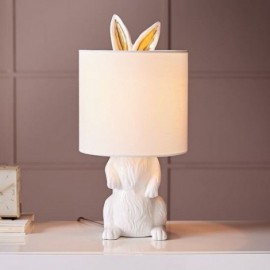 White Masked Rabbit Table Lamp Study Reading Desk Lamp