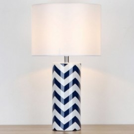 Contemporary Ceramic Table Lamp Blue And White Waves Counter Lamp