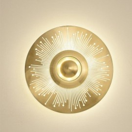 Nordic Brass Wall Lamp Hollow out Round Shape Sconce Light