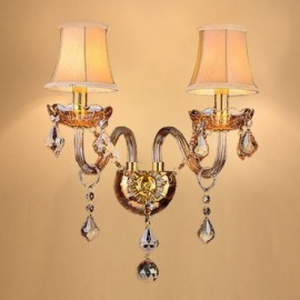 European Crystal Sconce Elegant Two-Light Wall Light Stairs