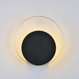Modern Style Wall Light Black Circular Wall Sconce Creative Lamp Bedside Lighting
