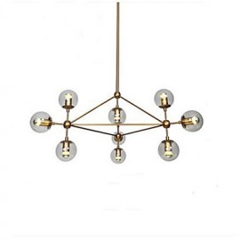 Golden Beans Chandelier 10 Light with Glass Shade